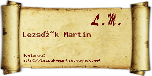 Lezsák Martin névjegykártya