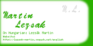 martin lezsak business card